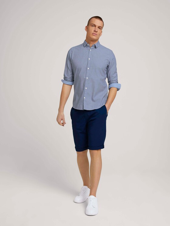 Slim fit overhemd met gestructureerde stof - Mannen - navy white structure Slim fit overhemd met gestructureerde stof - Mannen - navy white structure - 3 - TOM TAILOR