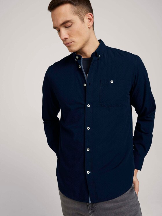 Hemd mit Bio-Baumwolle - Männer - Dark Blue Hemd mit Bio-Baumwolle - Männer - Dark Blue - 5 - TOM TAILOR