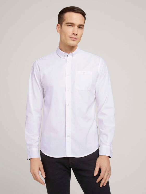 Hemd mit Bio-Baumwolle - Männer - White Hemd mit Bio-Baumwolle - Männer - White - 1 - TOM TAILOR
