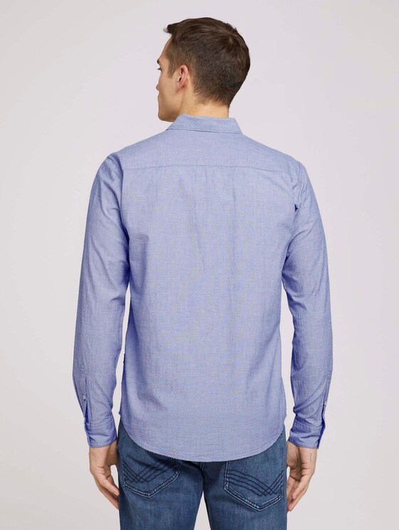 Hemd mit Bio-Baumwolle - Männer - navy white dobby structure Hemd mit Bio-Baumwolle - Männer - navy white dobby structure - 2 - TOM TAILOR