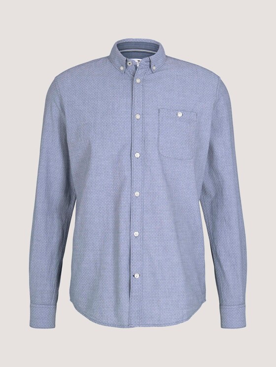 Hemd mit Bio-Baumwolle - Männer - navy white dobby structure Hemd mit Bio-Baumwolle - Männer - navy white dobby structure - 7 - TOM TAILOR