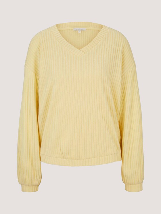 Langarmshirt mit V-Ausschnitt - Frauen - soft yellow Langarmshirt mit V-Ausschnitt - Frauen - soft yellow - 7 - TOM TAILOR Denim