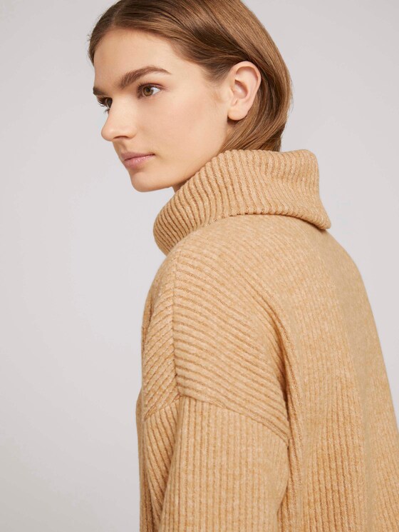 Rollkragen Sweatshirt in Melange Optik - Frauen - light camel melange Rollkragen Sweatshirt in Melange Optik - Frauen - light camel melange - 9 - TOM TAILOR Denim