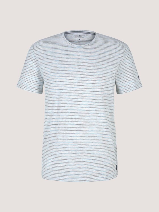 T-Shirt mit Streifenmuster - Männer - Blanc De Blanc White Melange T-Shirt mit Streifenmuster - Männer - Blanc De Blanc White Melange - 7 - TOM TAILOR