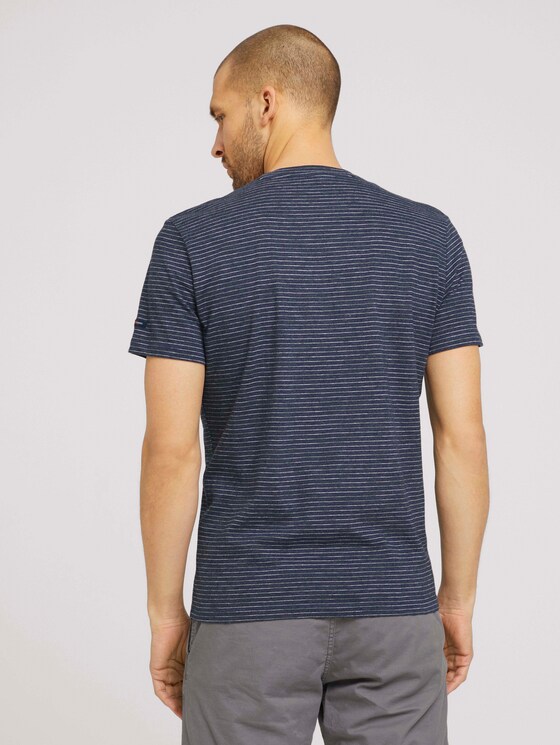 T-Shirt mit Streifenmuster - Männer - Sailor Blue Melange T-Shirt mit Streifenmuster - Männer - Sailor Blue Melange - 2 - TOM TAILOR