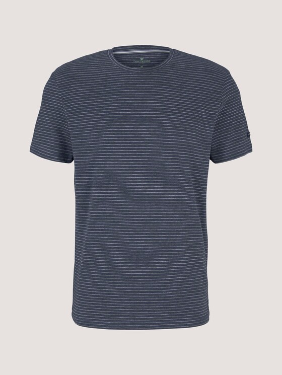 T-Shirt mit Streifenmuster - Männer - Sailor Blue Melange T-Shirt mit Streifenmuster - Männer - Sailor Blue Melange - 7 - TOM TAILOR