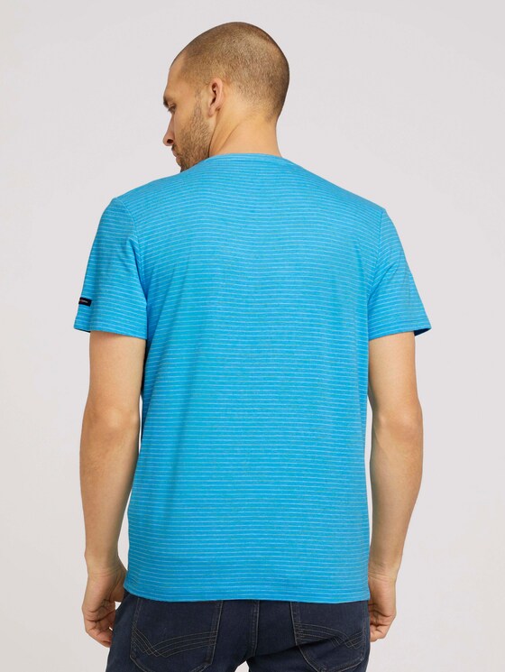 T-Shirt mit Streifenmuster - Männer - aquarius snow melange T-Shirt mit Streifenmuster - Männer - aquarius snow melange - 2 - TOM TAILOR