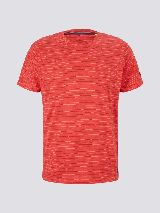 T-Shirt mit Streifenmuster - Männer - powerful red white melange T-Shirt mit Streifenmuster - Männer - powerful red white melange - 7 - TOM TAILOR