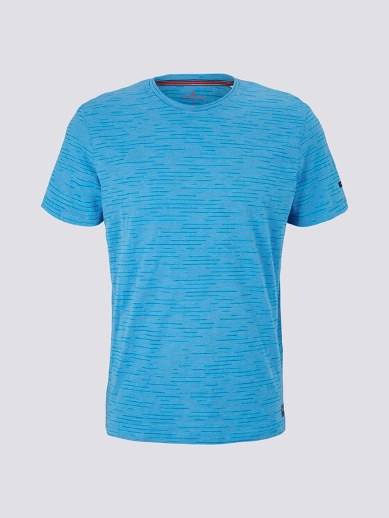 T-Shirt mit Streifenmuster - Männer - bright ibiza blue melange T-Shirt mit Streifenmuster - Männer - bright ibiza blue melange - 7 - TOM TAILOR