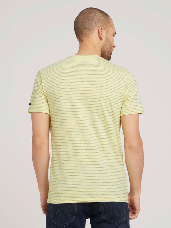 T-Shirt mit Streifenmuster - Männer - pale yellow white melange T-Shirt mit Streifenmuster - Männer - pale yellow white melange - 2 - TOM TAILOR