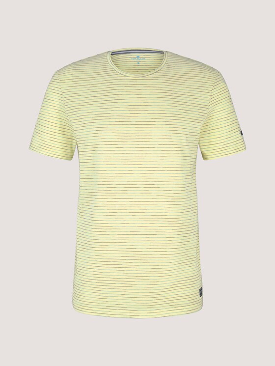 T-Shirt mit Streifenmuster - Männer - pale yellow white melange T-Shirt mit Streifenmuster - Männer - pale yellow white melange - 7 - TOM TAILOR