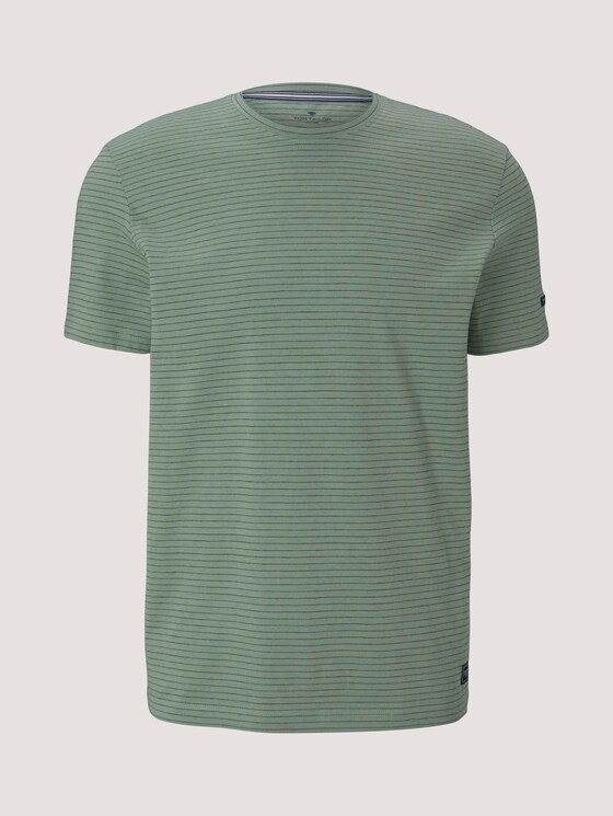 T-Shirt mit Streifenmuster - Männer - mint green grindle melange T-Shirt mit Streifenmuster - Männer - mint green grindle melange - 7 - TOM TAILOR