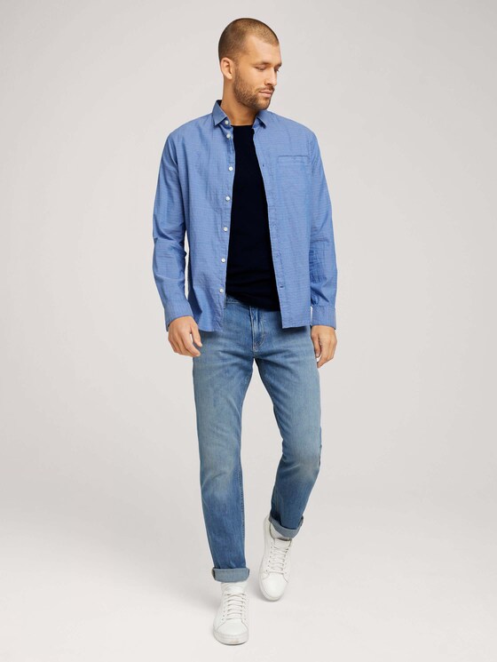 Strukturiertes T-Shirt - Männer - Dark Blue Strukturiertes T-Shirt - Männer - Dark Blue - 3 - TOM TAILOR