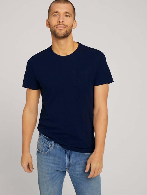 Strukturiertes T-Shirt - Männer - Dark Blue Strukturiertes T-Shirt - Männer - Dark Blue - 5 - TOM TAILOR