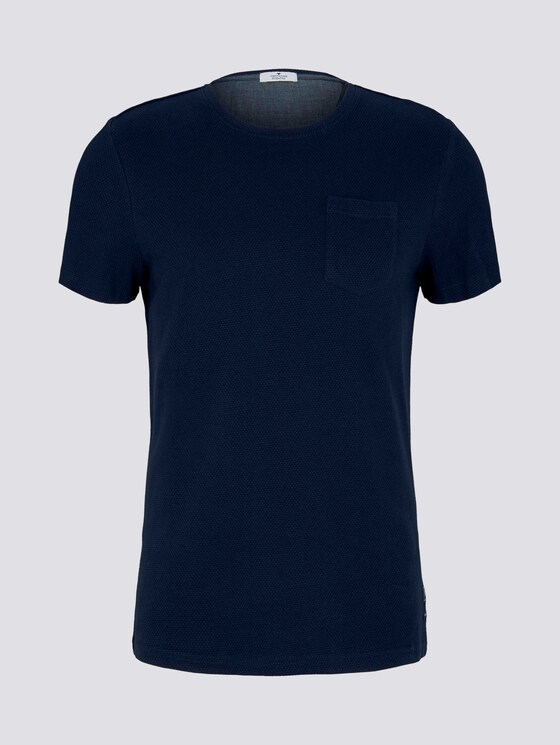 Strukturiertes T-Shirt - Männer - Dark Blue Strukturiertes T-Shirt - Männer - Dark Blue - 7 - TOM TAILOR