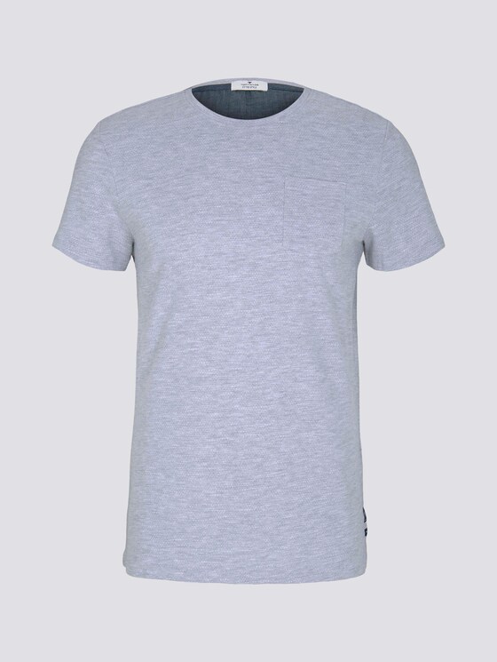 Strukturiertes T-Shirt - Männer - Light Stone Grey Melange Strukturiertes T-Shirt - Männer - Light Stone Grey Melange - 7 - TOM TAILOR