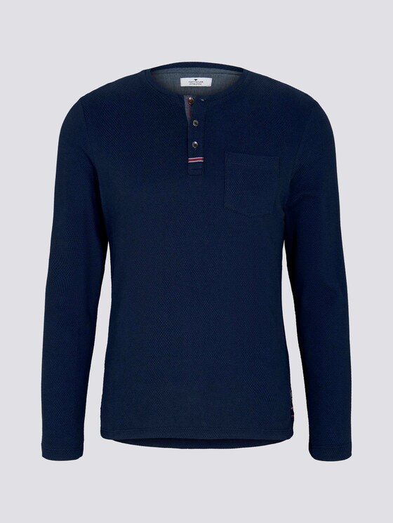 Strukturiertes Langarmshirt - Männer - Dark Blue Strukturiertes Langarmshirt - Männer - Dark Blue - 7 - TOM TAILOR