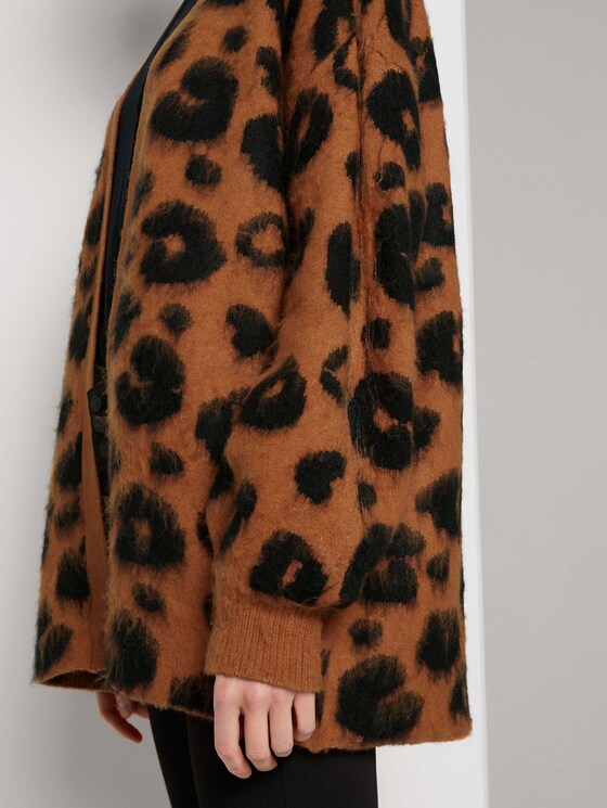 langer Cardigan mit Leoprint - Frauen - big leo jacquard langer Cardigan mit Leoprint - Frauen - big leo jacquard - 9 - TOM TAILOR Denim