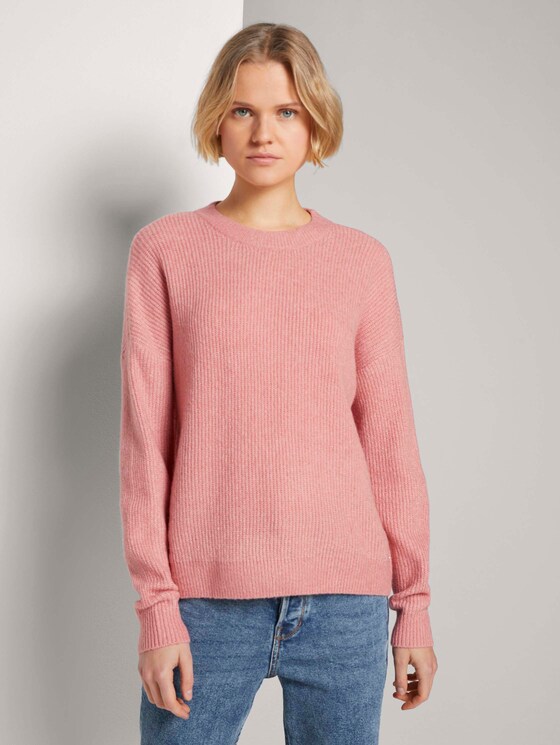 Strickpullover in Melange Optik - Frauen - cozy rose melange Strickpullover in Melange Optik - Frauen - cozy rose melange - 1 - TOM TAILOR Denim