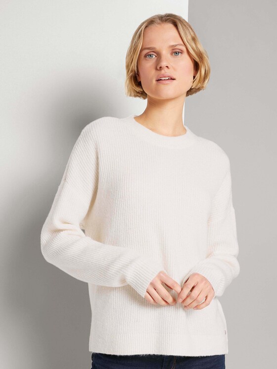 Strickpullover in Melange Optik - Frauen - dusty beige melange Strickpullover in Melange Optik - Frauen - dusty beige melange - 1 - TOM TAILOR Denim