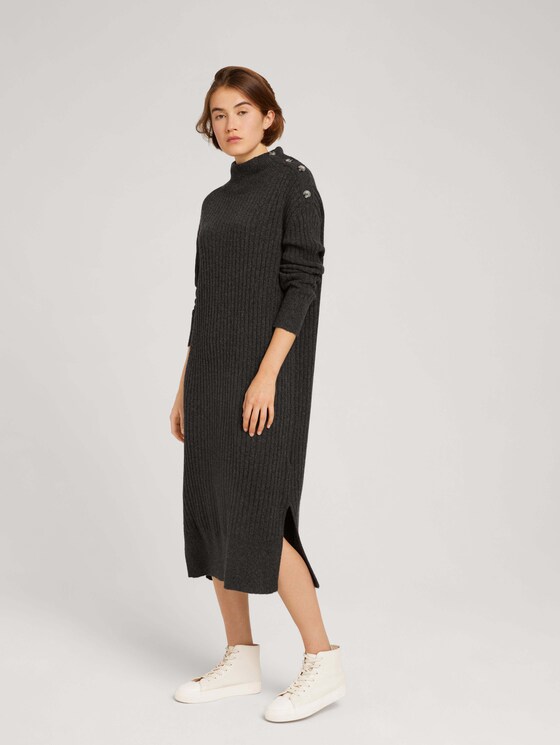 Strickkleid aus recyceltem Polyester - Frauen - Shale Grey Melange Strickkleid aus recyceltem Polyester - Frauen - Shale Grey Melange - 3 - TOM TAILOR Denim