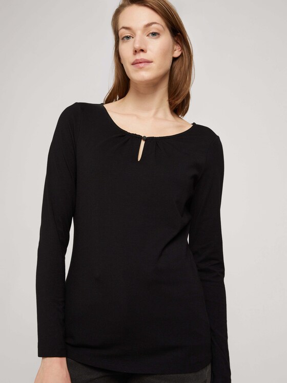 Langarmshirt mit Raffung - Frauen - deep black Langarmshirt mit Raffung - Frauen - deep black - 5 - TOM TAILOR
