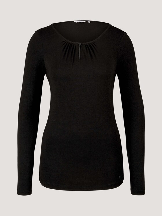 Langarmshirt mit Raffung - Frauen - deep black Langarmshirt mit Raffung - Frauen - deep black - 7 - TOM TAILOR