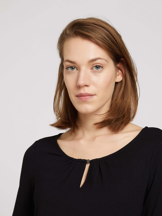 Langarmshirt mit Raffung - Frauen - deep black Langarmshirt mit Raffung - Frauen - deep black - 9 - TOM TAILOR