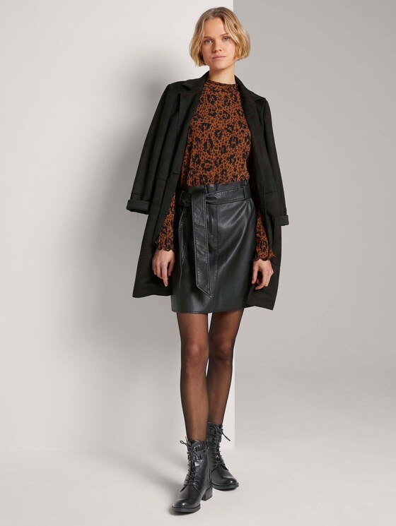 Minirock mit Bindegürtel - Frauen - deep black Minirock mit Bindegürtel - Frauen - deep black - 3 - TOM TAILOR Denim