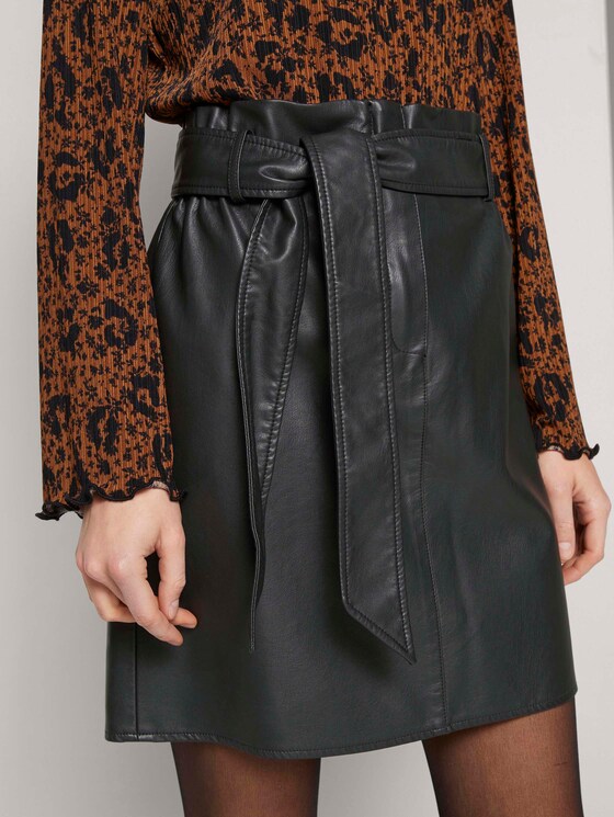 Minirock mit Bindegürtel - Frauen - deep black Minirock mit Bindegürtel - Frauen - deep black - 9 - TOM TAILOR Denim