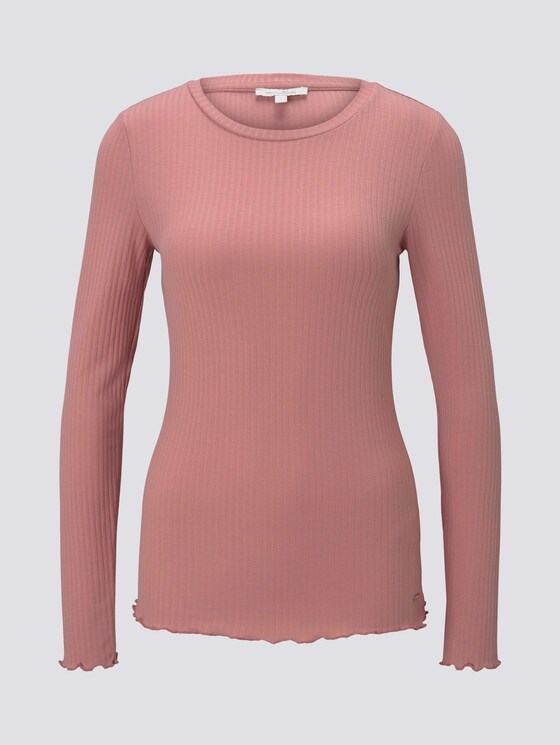 Langarmshirt aus feinem Ripp - Frauen - cozy rose Langarmshirt aus feinem Ripp - Frauen - cozy rose - 7 - TOM TAILOR Denim