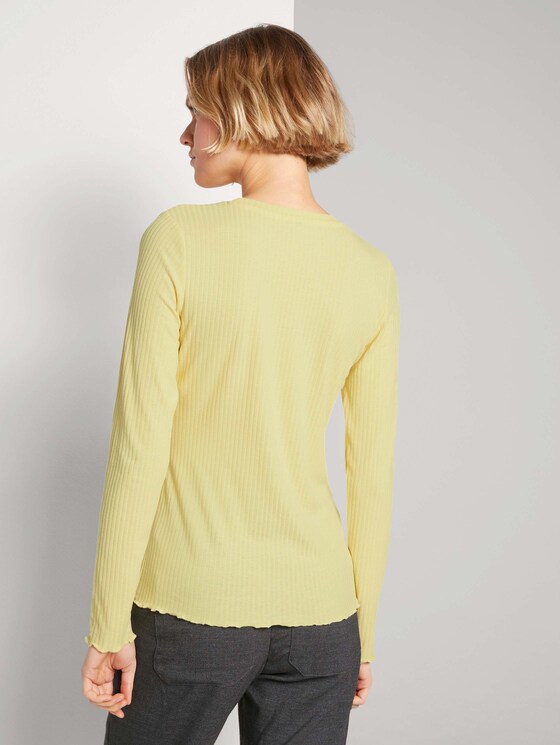 Langarmshirt aus feinem Ripp - Frauen - soft yellow Langarmshirt aus feinem Ripp - Frauen - soft yellow - 2 - TOM TAILOR Denim
