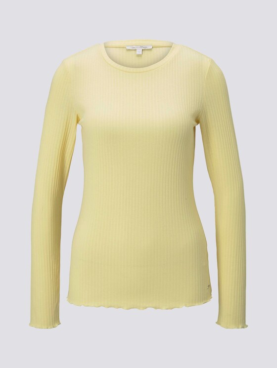 Langarmshirt aus feinem Ripp - Frauen - soft yellow Langarmshirt aus feinem Ripp - Frauen - soft yellow - 7 - TOM TAILOR Denim