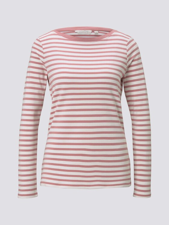 Gestreiftes Langarmshirt mit Bio-Baumwolle - Frauen - rose white stripe Gestreiftes Langarmshirt mit Bio-Baumwolle - Frauen - rose white stripe - 7 - TOM TAILOR Denim