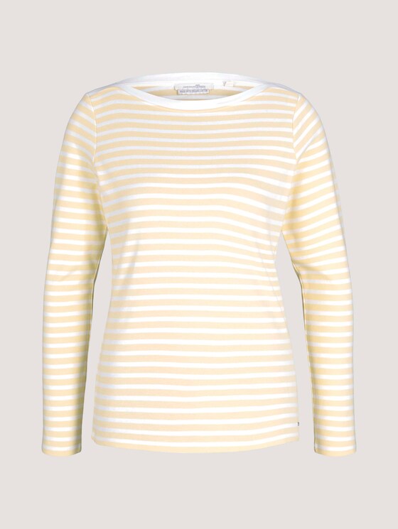 Gestreiftes Langarmshirt mit Bio-Baumwolle - Frauen - white yellow stripe Gestreiftes Langarmshirt mit Bio-Baumwolle - Frauen - white yellow stripe - 7 - TOM TAILOR Denim