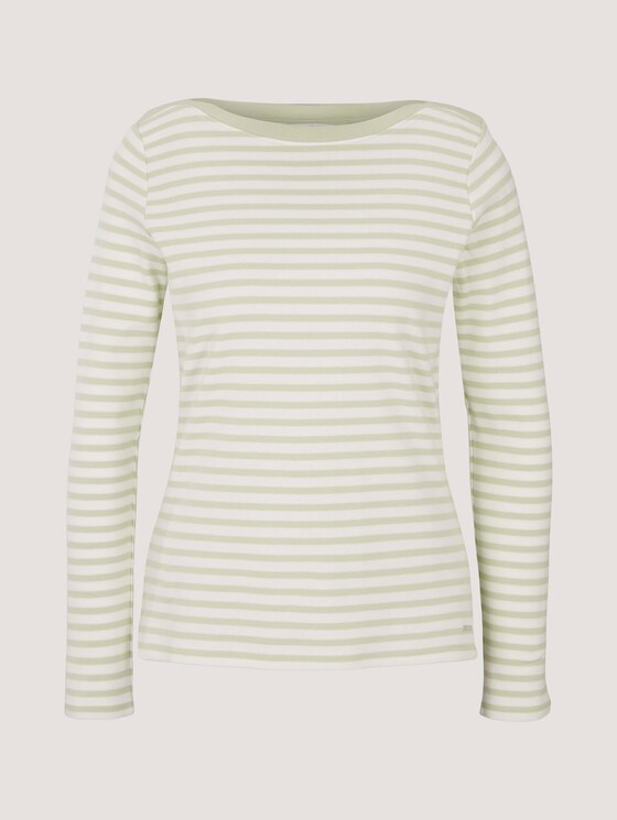 Gestreiftes Langarmshirt mit Bio-Baumwolle - Frauen - pine green white stripe Gestreiftes Langarmshirt mit Bio-Baumwolle - Frauen - pine green white stripe - 7 - TOM TAILOR Denim