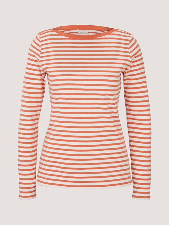 Gestreiftes Langarmshirt mit Bio-Baumwolle - Frauen - Bleached Coral Gestreiftes Langarmshirt mit Bio-Baumwolle - Frauen - Bleached Coral - 7 - TOM TAILOR Denim