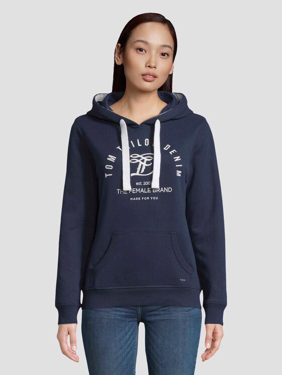 Hoodie mit Print - Frauen - Real Navy Blue Hoodie mit Print - Frauen - Real Navy Blue - 1 - TOM TAILOR Denim