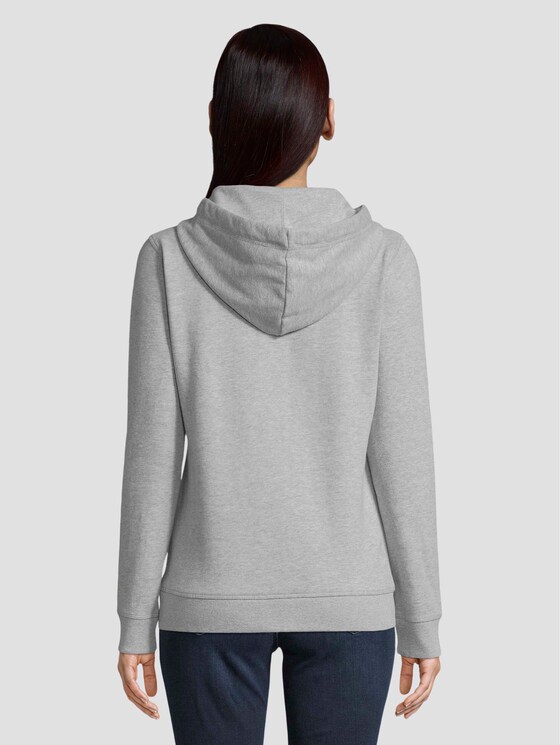 Hoodie mit Print - Frauen - Light Silver Grey Mélange Hoodie mit Print - Frauen - Light Silver Grey Mélange - 2 - TOM TAILOR Denim