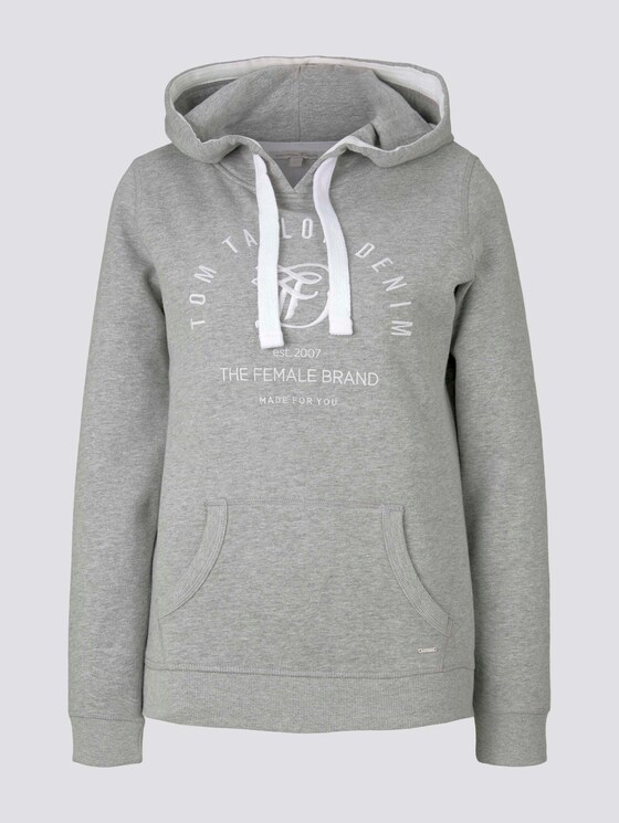 Hoodie mit Print - Frauen - Light Silver Grey Mélange Hoodie mit Print - Frauen - Light Silver Grey Mélange - 7 - TOM TAILOR Denim