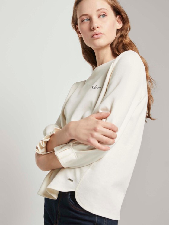 Sweatshirt mit Ärmeldetail - Frauen - Gardenia White Sweatshirt mit Ärmeldetail - Frauen - Gardenia White - 9 - TOM TAILOR Denim