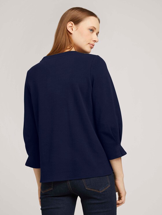 Sweatshirt mit Ärmeldetail mit Bio-Baumwolle - Frauen - Sky Captain Blue Sweatshirt mit Ärmeldetail mit Bio-Baumwolle - Frauen - Sky Captain Blue - 2 - TOM TAILOR Denim