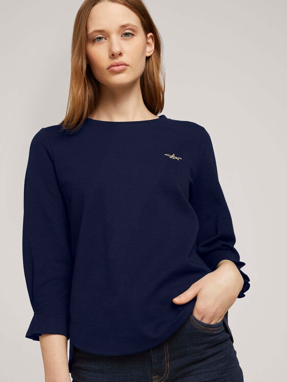 Sweatshirt mit Ärmeldetail mit Bio-Baumwolle - Frauen - Sky Captain Blue Sweatshirt mit Ärmeldetail mit Bio-Baumwolle - Frauen - Sky Captain Blue - 5 - TOM TAILOR Denim