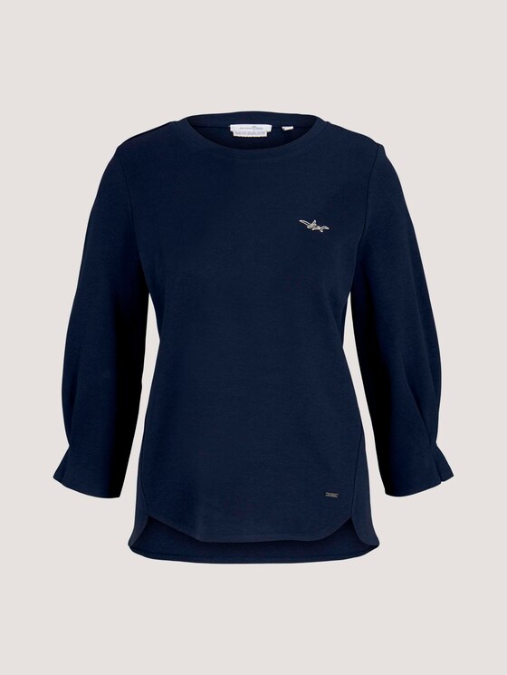 Sweatshirt mit Ärmeldetail mit Bio-Baumwolle - Frauen - Sky Captain Blue Sweatshirt mit Ärmeldetail mit Bio-Baumwolle - Frauen - Sky Captain Blue - 7 - TOM TAILOR Denim