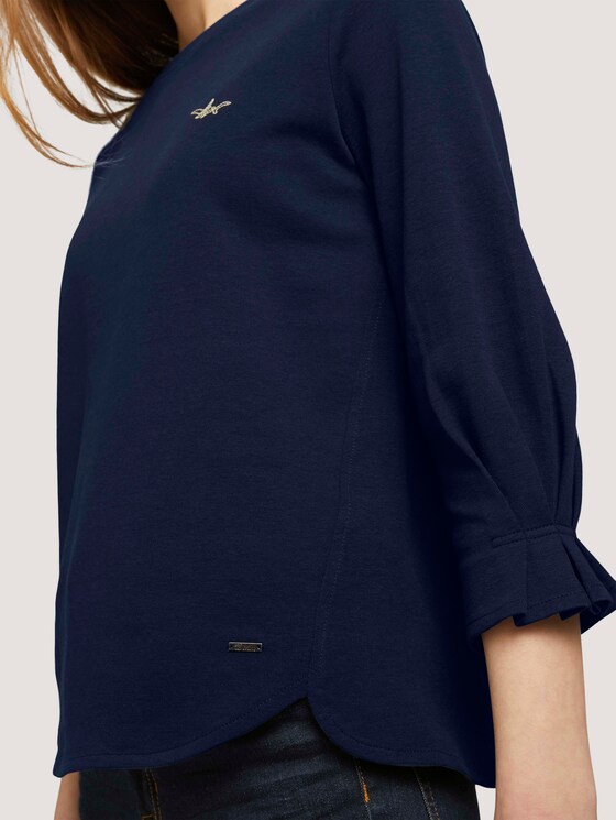 Sweatshirt mit Ärmeldetail mit Bio-Baumwolle - Frauen - Sky Captain Blue Sweatshirt mit Ärmeldetail mit Bio-Baumwolle - Frauen - Sky Captain Blue - 9 - TOM TAILOR Denim