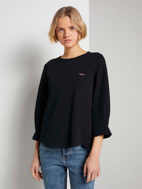 Sweatshirt mit Ärmeldetail - Frauen - Deep Black Sweatshirt mit Ärmeldetail - Frauen - Deep Black - 1 - TOM TAILOR Denim