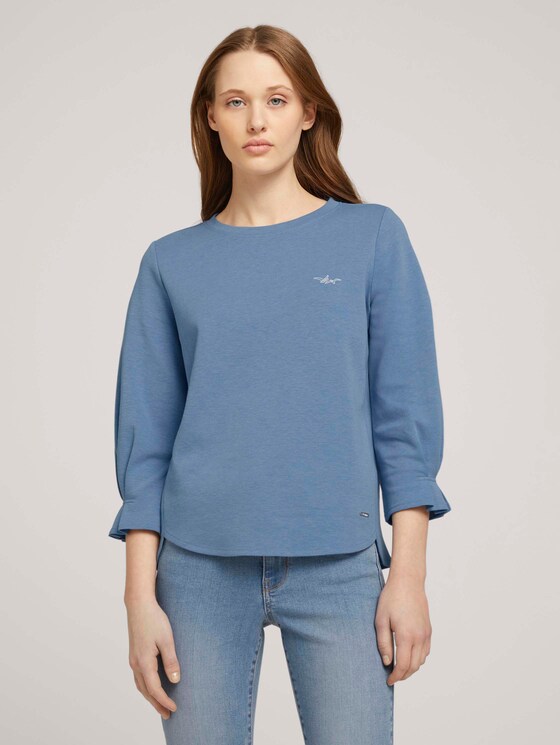 Sweatshirt mit Bio-Baumwolle - Frauen - soft mid blue Sweatshirt mit Bio-Baumwolle - Frauen - soft mid blue - 1 - TOM TAILOR Denim