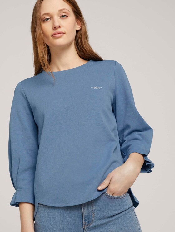 Sweatshirt mit Bio-Baumwolle - Frauen - soft mid blue Sweatshirt mit Bio-Baumwolle - Frauen - soft mid blue - 5 - TOM TAILOR Denim