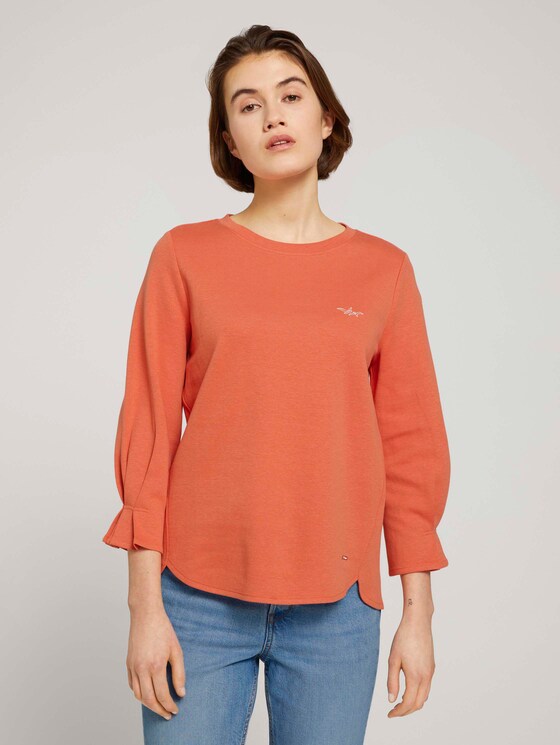 Sweatshirt mit Bio-Baumwolle - Frauen - sundown coral Sweatshirt mit Bio-Baumwolle - Frauen - sundown coral - 1 - TOM TAILOR Denim