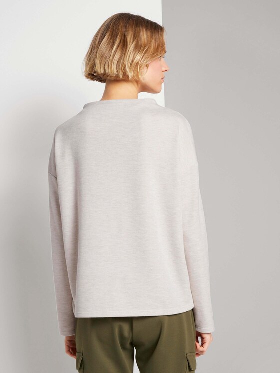 Sweatshirt mit kurzem Stehkragen - Frauen - creme beige melange Sweatshirt mit kurzem Stehkragen - Frauen - creme beige melange - 2 - TOM TAILOR Denim